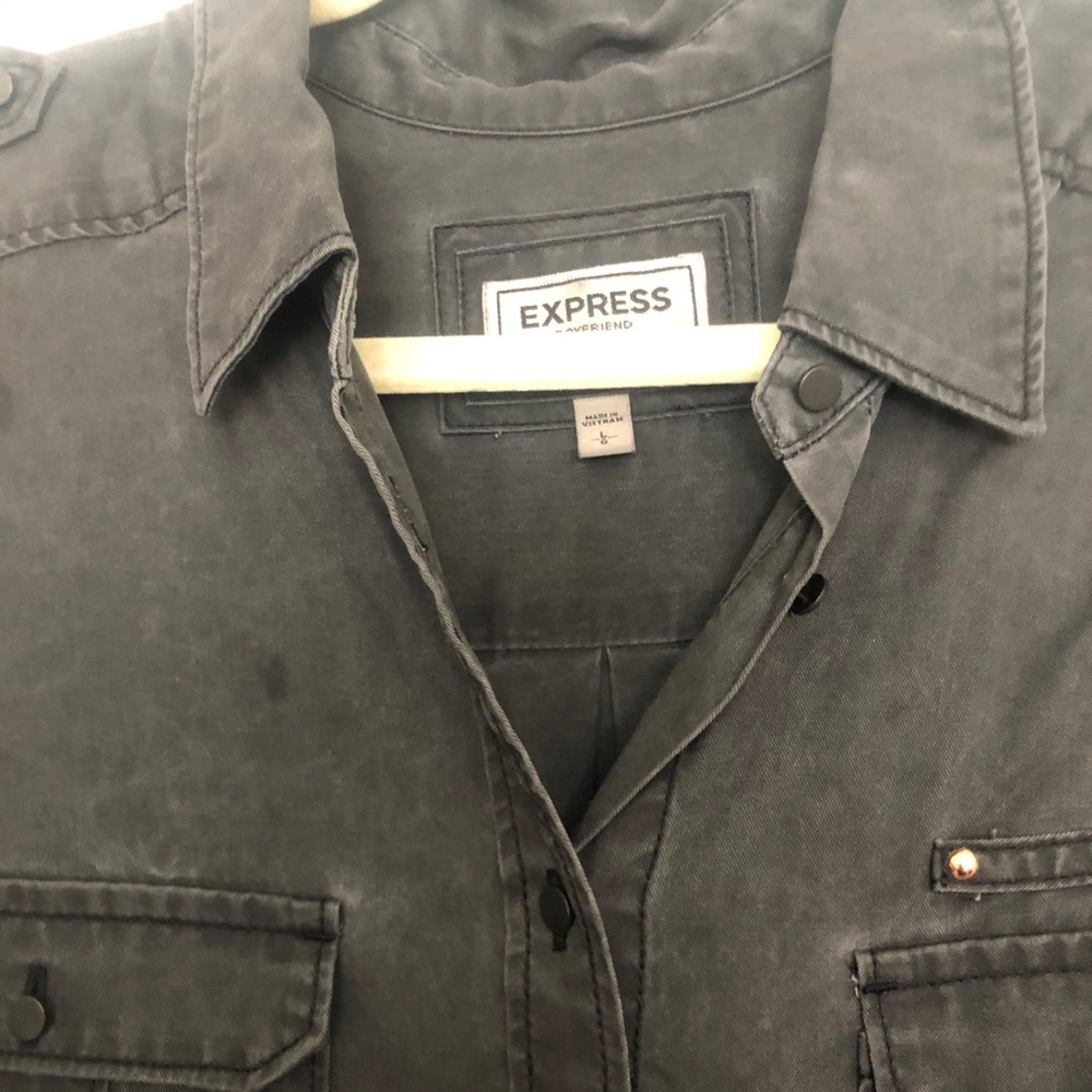 Express Grey Button Down - image 4